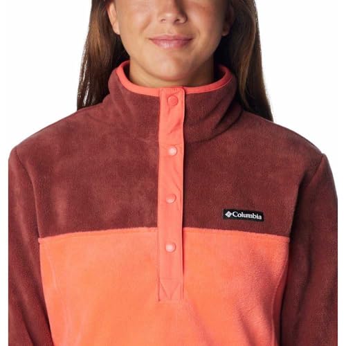 Image of Columbia Womens Benton Springs Half Snap II Pull Over Fleece Jacket, Dark Stone /Canoe /Vintage Blue, 3X
