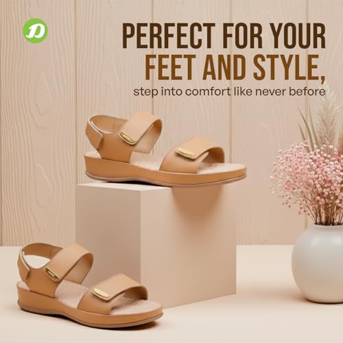 Image of DOCTOR EXTRA SOFT Women's Comfort Sandals with Memory Foam Cushion & TPR Outsole|Stylish & Lightweight Casual & Non-Slip Diabetic | Orthopedic Flip Flops /Slippers Adjustable Strap Ladies & Girls D-619