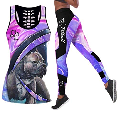 Débardeur bouledogue français 3D anti-transpiration et leggings de yoga extensibles 3XL