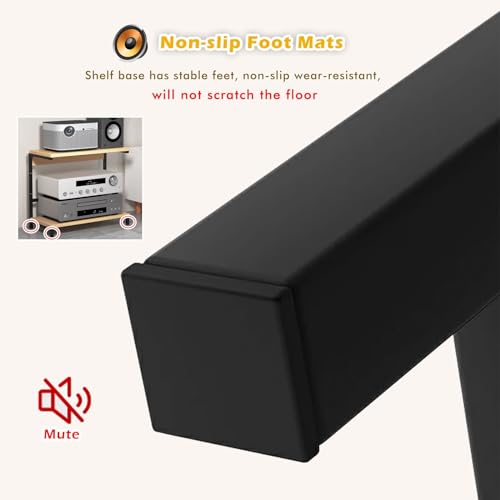 Étagère d'angle à 2 niveaux pour matériel audio-vidéo, rack stéréo peu encombrant pour bureau, salon, home cinéma