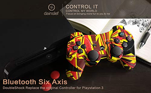 Dainslef Ps3 Controller Wireless Dualshock Gamepad/Remote Control For Sony Playstation 3 Bluetooth Ps3 Sixaxis Joystick With Charging Cable (Flame) #TOP6