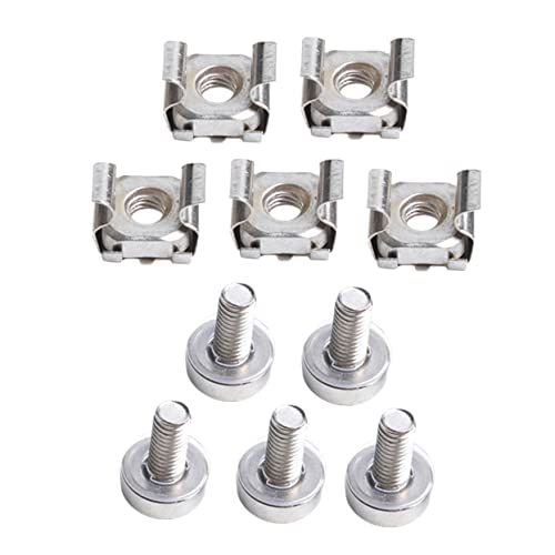 Abaodam 2ensemble Cage Nuts Et Vis De Avec Rondelles Pour Rack Et Armoire De Compatible Avec Racks à Trou Carré Résistance Corrosion Et Durabilité