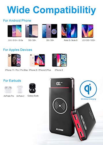 Gnceei Portable Charger, 25000mAh Wireless Power Bank Fast Charging USB-C with 3 Outputs & 2 Inputs, Ultra High Capacity External Battery Pack Compatible with iPhone Samsung Android etc