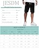 JESDM Men's Solid Color Classic Shorts Elastic Waist Summer Beach Weight Black 3XL #5