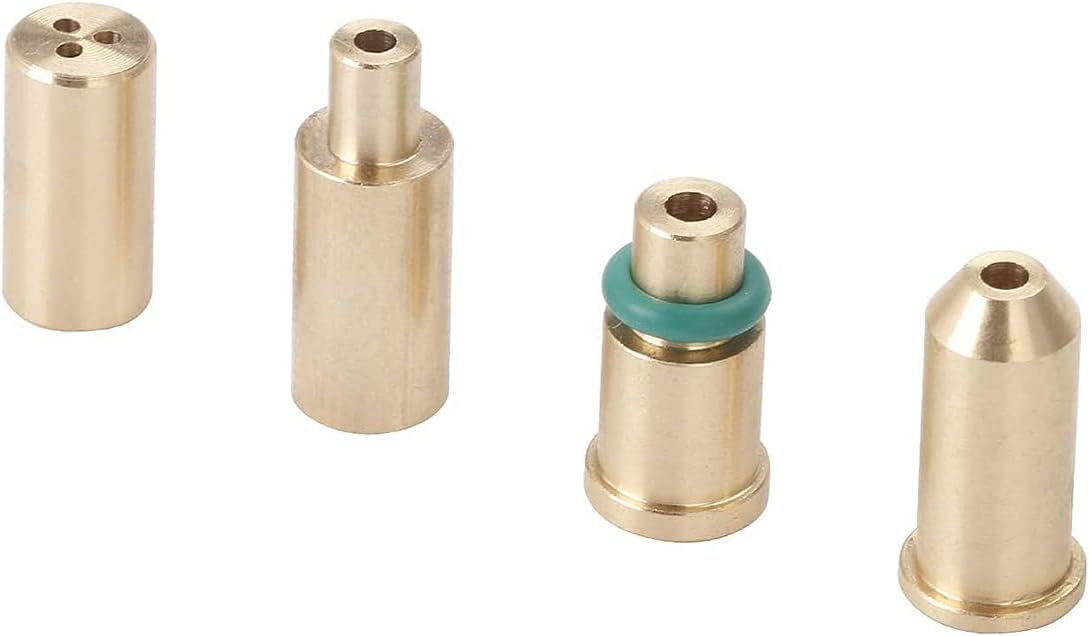 SYY0294 4PCS Replacement Brass Gas Refill Adapter for S T Dupont Lighter Yellow/Red/Green/Blue Caps DIY Repair Part
