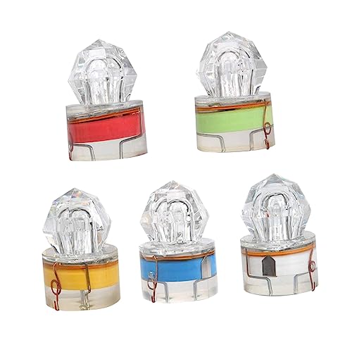 BRIGHTFUFU Submersible Fishing Light Green Led 5pcs Underwater Fish Lure Light for Night Fishing Pond