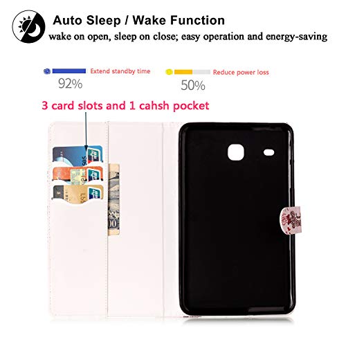 Uucovers For Samsung Galaxy Tab E 8.0 Inch 2016 Tablet Case Sm-T377/ T375/ T378, Slim Smart Pu Leather Folio Stand Tpu Back Shockproof Wallet Cover With Auto Wake/Sleep Card Slots Pockets, Pink Owls #TOP3