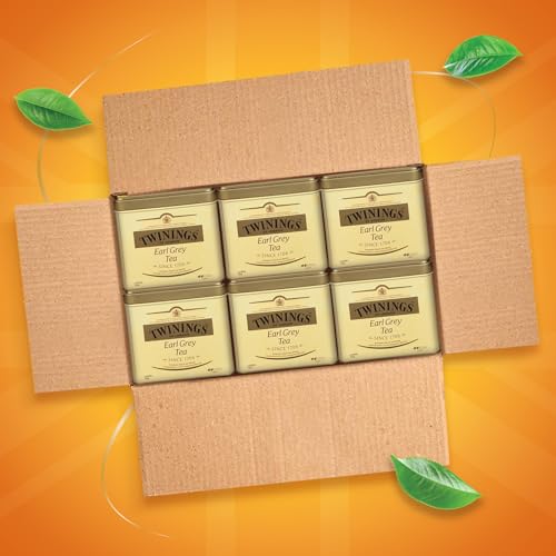 Image of Twinings Earl Grey Loose Black Tea Tins, 7.05 Ounce Tins (Pack of 6), Flavoured with Citrus and Bergamot, Caffeinated, Enjoy Hot or Iced