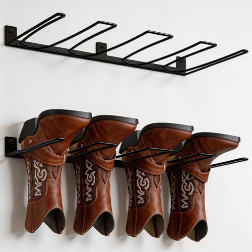 ORLESS Wader Hangers 4-Pair Boot Rack Garage Storage, Cowboy Boot Holder, Metal Wire Organizer for Entryway