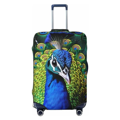 Blue Peacock Luggage Cover for Suitcase TSA Approved Elastic Suitcase Cover Anti-Scratch Travel Luggage Protector Cover Washable Trolley Case Cover Fit 18-32 Inch Luggage X-Large