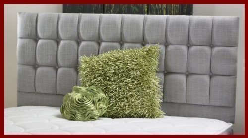 mm08enn Earl Chenille Fabric Headboard in 3ft, 4ft, 4ft6,5ft & 6ft (4ft6 Double, Light Grey)