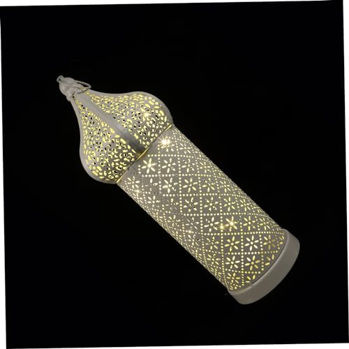HOODANCOS Delicate Hollow Design LED Iron Lantern Elegant Decorative Light for Home Bedroom Living and Office Present for Housewarming and Holiday Parties