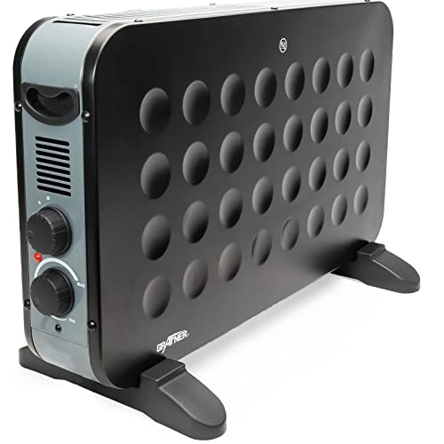 Grafner Konvektor Heizgerät 2000 Watt, matt schwarz, 3 Heizstufen, stufenlos regulierbares Thermostat für vollautomatischen Betrieb, neuste Umwälztechnologie, geräuschlos, Heizkonvektor Elektroheizer
