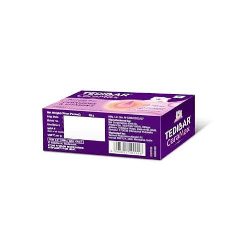 Image of Tedibar Ceramax Bathing Bar - 75g Enriched with Ceramides & Vitamin E |100% Soap Free| Skin friendly pH - By Torrent Pharma (Pack of 2)
