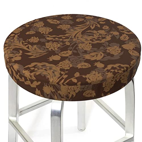 Zeraoke Round Bar Chair Cushion Cover 13 Inch, Set Of Ornate Floral 3 Layers Velvet Stool Slipcovers Bar Stool Protector With Elastic, Soft Washable Round Chair Cover For Wooden Metal Stools #TOP2