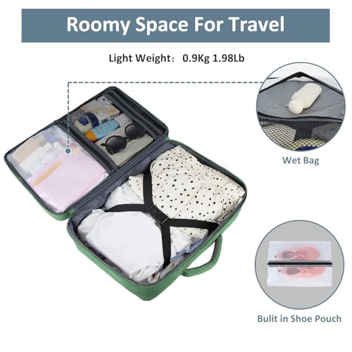 Image of Taygeer Travel Backpack for Women Men, Airline Approved Carry On Backpack | 40L TSA Friendly Daypack with 17.3 inch Laptop Compartment, Backpack for Business Hiking Travel, Peridot Green