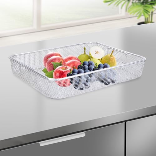 LyteNest Grill Basket, Vegetable Barbecue Basket,Stainless Steel Square Wire Mesh Grilling Basket Roasting Pan