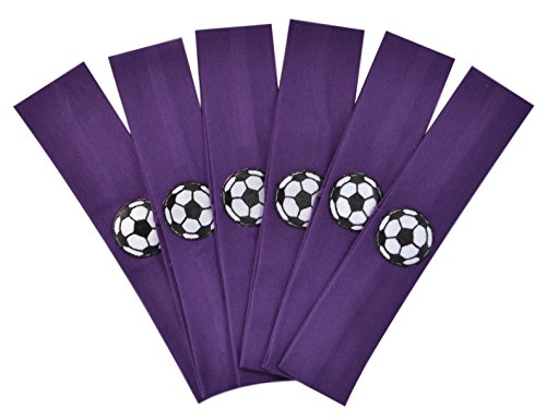 Soccer Team Headbands with Soccer Ball Patch (Set of 6) by Funny Girl Designs