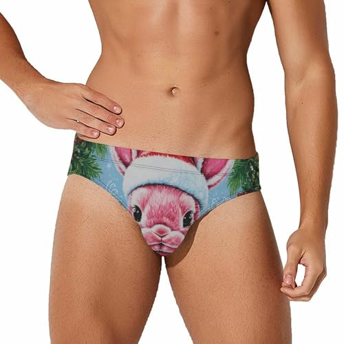 Cute Rabbits Men's Swim Briefs Sexy Bikini Swimwear Bathing Swimsuit Trunks Underwear