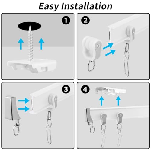 image for VSBAVD Flexible bendable ceiling curtain track, curved rod with silent