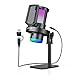 BOYA G30 USB Gaming Mikrofon für PC/PS4&5, Unterstützt 192/96/48 kHz, 24/16-bit, RGB, Geräuschunterdrückung, Mute, Gain, Monitoring, Pop-Filter, Kondensatormikrofon für Podcasting, Streaming