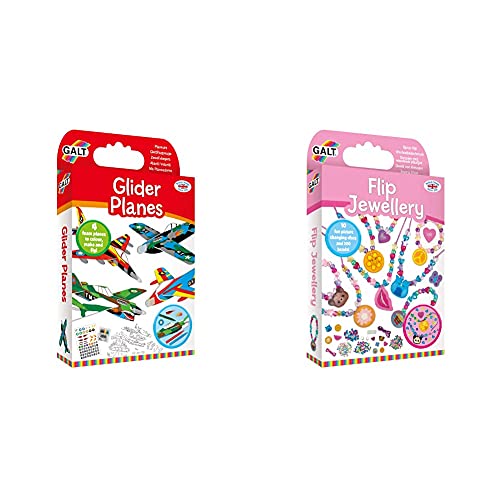 Image of Galt Toys, Glider Planes, Craft Kit for Kids, Ages 5 Years Plus & Toys, Flip Jewellery, Craft Kit for Kids, Ages 5 Years Plus
