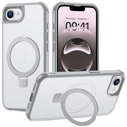 Image of iPhone 16e Magsafe Stand Case | Matte Design & 360 Protection | Military-Grade Apple iPhone 16e Cover | Ultra Premium - Gray