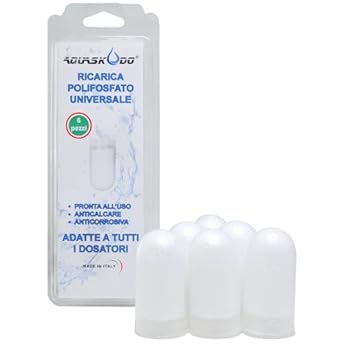 Foto di AQUASKUDO Polifosfati per Caldaia Ricarica - Cartucce Universali per Filtro Anticalcare Made in Italy - 6 Ricariche Polifosfati per Caldaie
