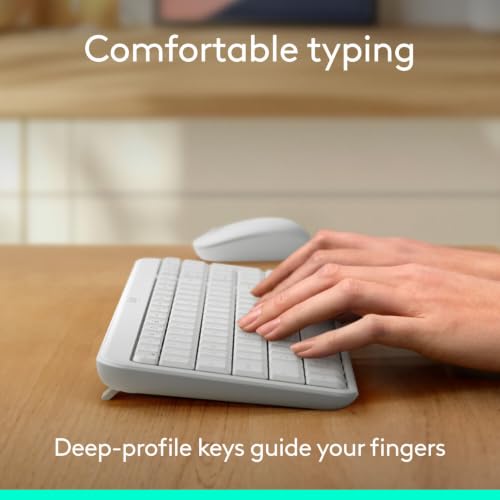 Image of Logitech MK250 Bluetooth Wireless Mouse and Keyboard Combo: Fast & Easy Connectivity, Compact Wireless Keyboard, Ambidextrous Mouse, Durable Build - Windows /MacOS - White