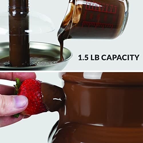 Nostalgia Electric Chocolate Fondue Fountain, 24-Ounce, 3-Tier Set, Fountain Machine For Cheese, Melting Chocolate, Liqueurs, Black #TOP2