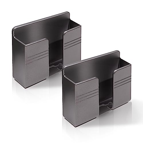 Soporte de Pared para Teléfono Móvil 3 m Autoadhesivo para el Móvil Soporte de Pared para Cargador, Mando a Distancia, Soporte para Teléfono Móvil con Orificio de Recepción para Datos (2 Piezas, Gris)