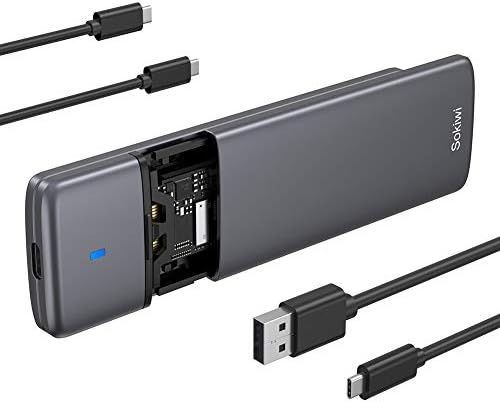 M.2 NVMe SATA SSD Enclosure Adapter Tool-Free, USB 3.2 Gen2 10Gbps External NVMe to USB PCI-E 6Gbps SATA M-Key / B+M Key, NVMe Reader Support UASP Trim for SSDs 2230/2242/2260/2280