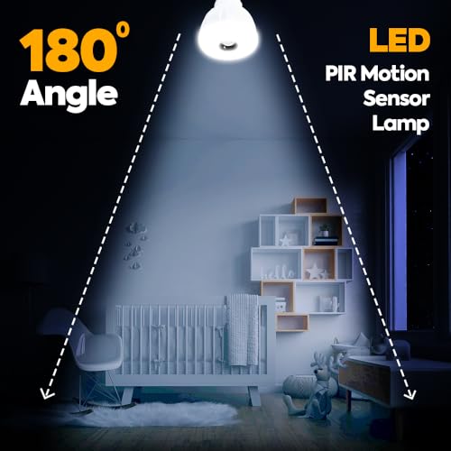 Image of LED Motion Sensor and Light Sensor Flexible Directional Automatic Lamp with E26 Bulb Socket Night Light PIR Dusk to Dawn 5W 6500K for Bedroom Garage Basement Stairway Warehouse