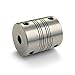 Ruland PSR10-3-2-A Set Screw Beam Coupling, Polished Aluminum, Inch, 3/16" Bore A Diameter, 1/8" Bore B Diameter, 5/8" OD, 4/5" Length, 16 lb-in Nominal Torque