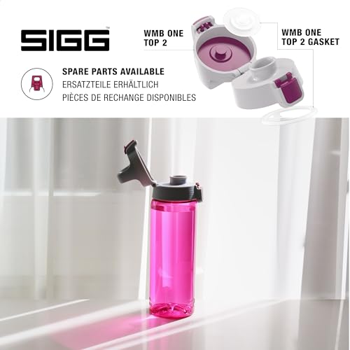 Sigg Total Color Berry Trinkflasche (0.6 L), schadstofffreie und auslaufsichere Trinkflasche, leichte und bruchfeste Trinkflasche aus Tritan