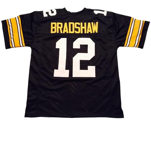 Terry Bradshaw Jersey Stitched Black Custom Football New No Brand/Logos (US, Alpha, XX-Large, Regular, Regular, Black)