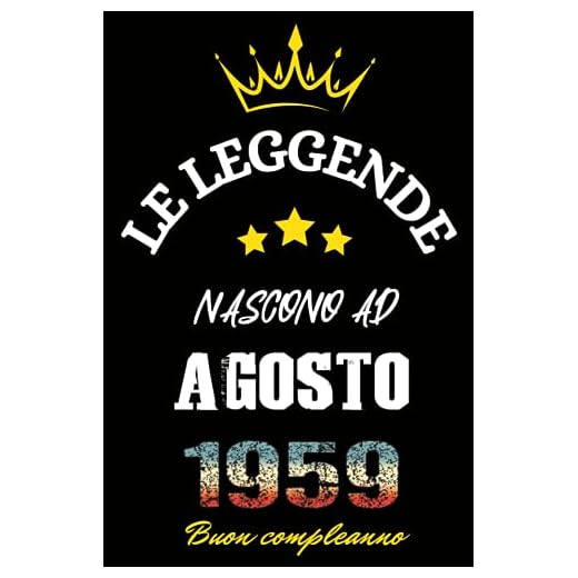 Le leggende nascono ad Agosto 1959: Idea Regalo di compleanno 64 anni per donne e uomini / Quaderno a righe, 100 pagine"