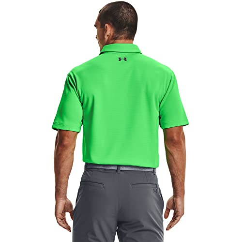 Image of Under Armour Men's Tech Golf Polo, Stadium Green (341) /Pitch Gray, X-Small