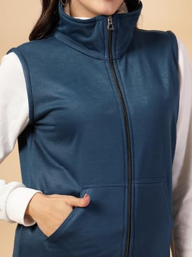 Image of UZARUS Women's Half Sleeves Cotton Fleece Premium Jacket