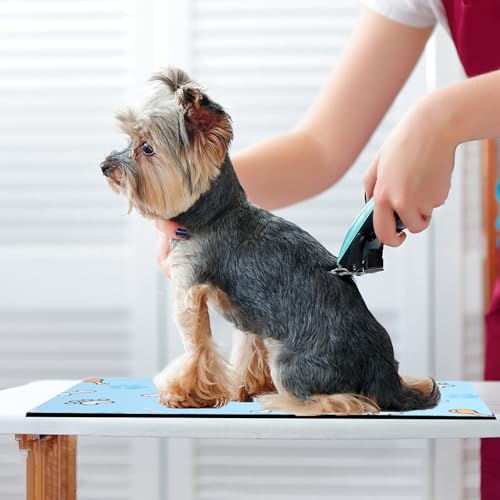 Dog Grooming Table Mat Pad Non-Slip - 23.62 x 15.75 Inch, Pet Grooming Table Mat for Grooming Dogs at Home, Pet Salon Bath Mat for Pets Grooming Table, Fit for Dog & Cat Enthusiasts