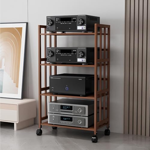 Moderno soporte AV de madera – Elegante soporte de TV para tocadiscos estéreo y juegos Conso – Mueble multimedia Egant para entretenimiento en casa
