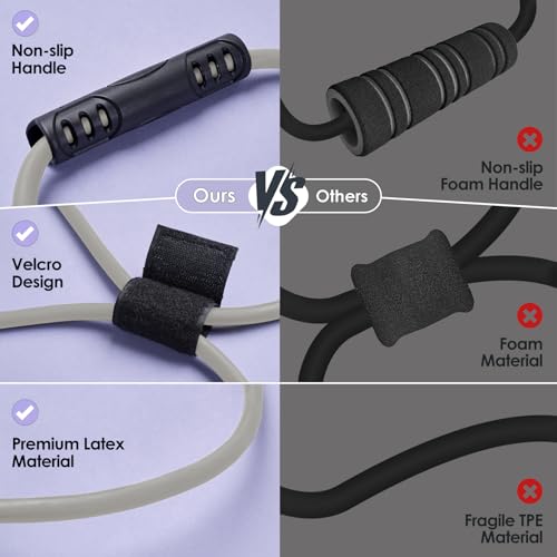 Image of Figure 8 Resistance Bands with Handles for Women Men, Exercise Bands for Back, 8 Shaped Resistance Bands for Arms, Shoulder, Leg Stretching, Physical Therapy, Yoga, Pilates, Home Gym Workout Equipment