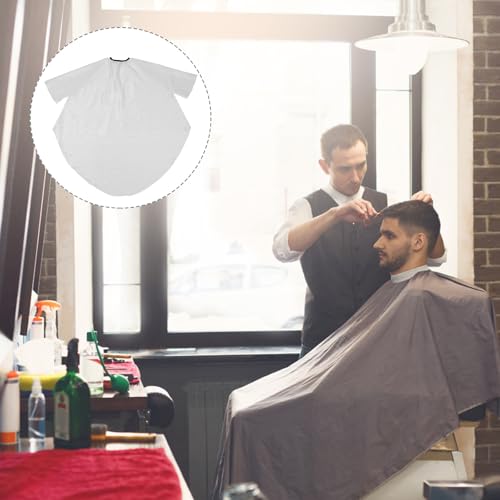 Capa de Barbero Impermeable con Mangas para Adultos Blanca miniatura 6