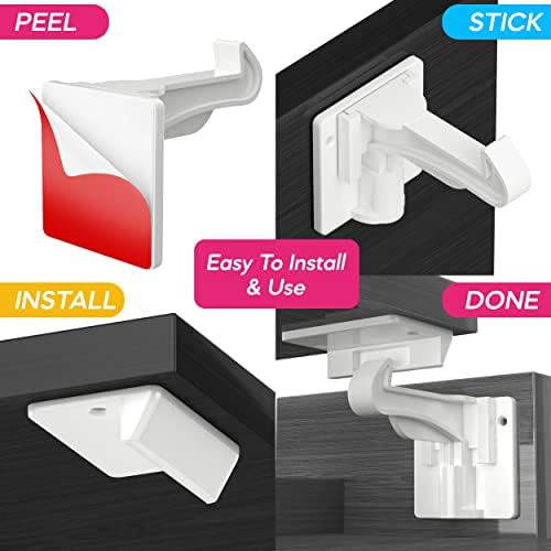 Ruby Doos® 12 Child Safety Cupboard Locks Silicone & 4 Free Corner Protectors. Cupboard Locks for Children Package. Premium 3M Adhesive. Easy Install in 30 Seconds. No Drilling Required.
