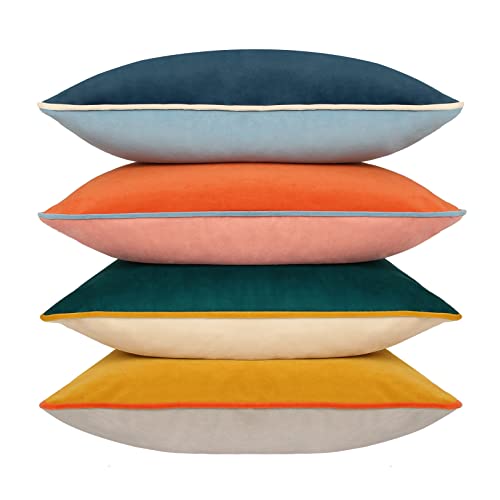 Btyrle Velvet Throw Pillow Covers 20x20 Inch Set of 4 Decorative Velour Pillowcases...
