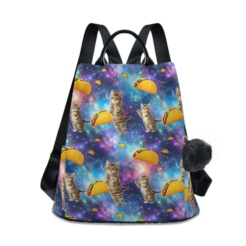 Sac à dos femme antivol et multipoche motif chatons violets