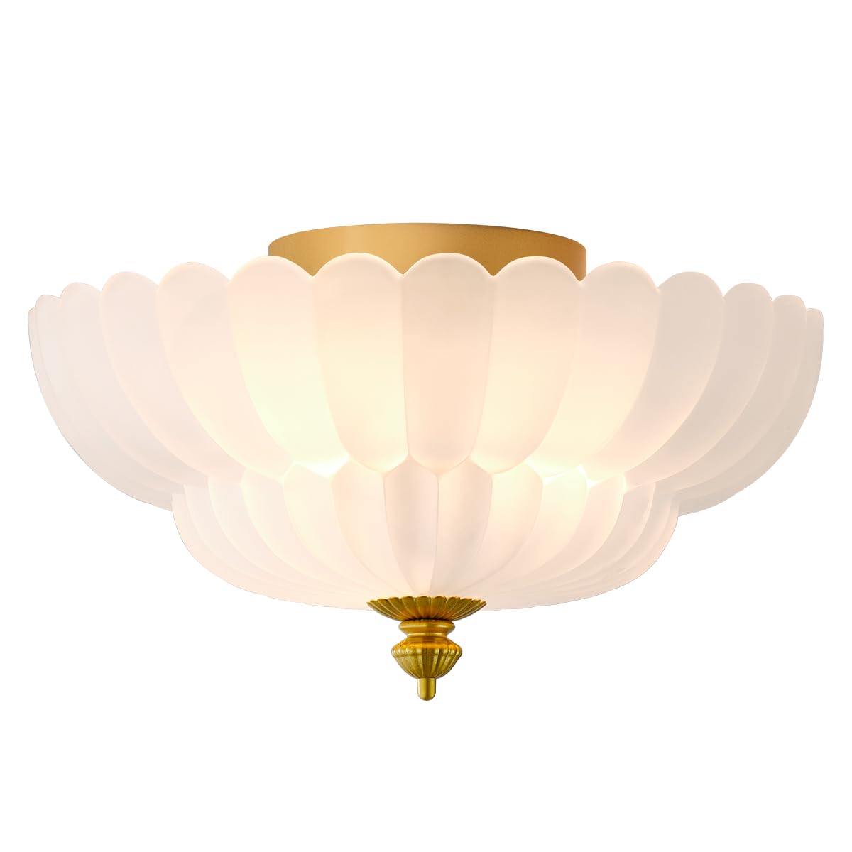 Photo 1 of ANYLOVE Semi Flush Mount Ceiling Light, 12-Inch Frosted Glass, 3-Light