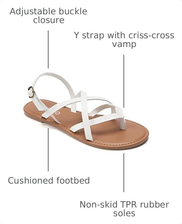 Image of Colgo Women's Summer Strappy Flat Sandals, Adjustable Casual Fisherman Sandal with Open Toe Slingback Gladiator Sandals