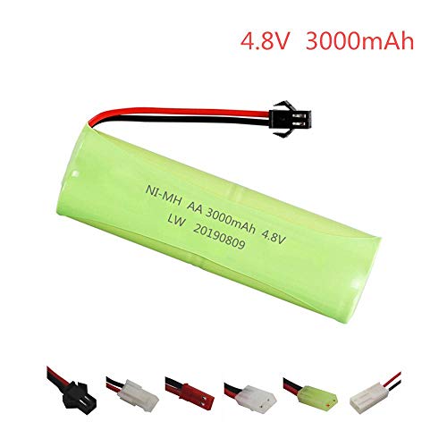 Styleart Batería NiMH de 4,8 v 3000 mah para Juguetes RC, Coches, Tanques, Robots, Barcos, Pistolas, batería Recargable de 4,8 v, Paquete de 4 Pilas AA 1-10 Piezas 2pcs