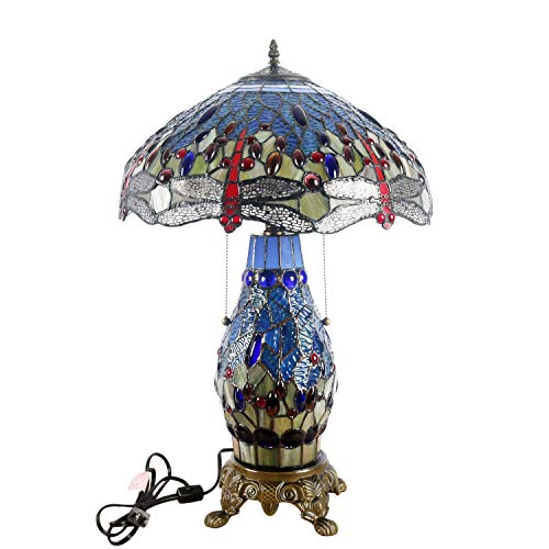 Warehouse of Tiffany T18275TGRB Dragonfly Tiffany-Style Lighted Base, 26